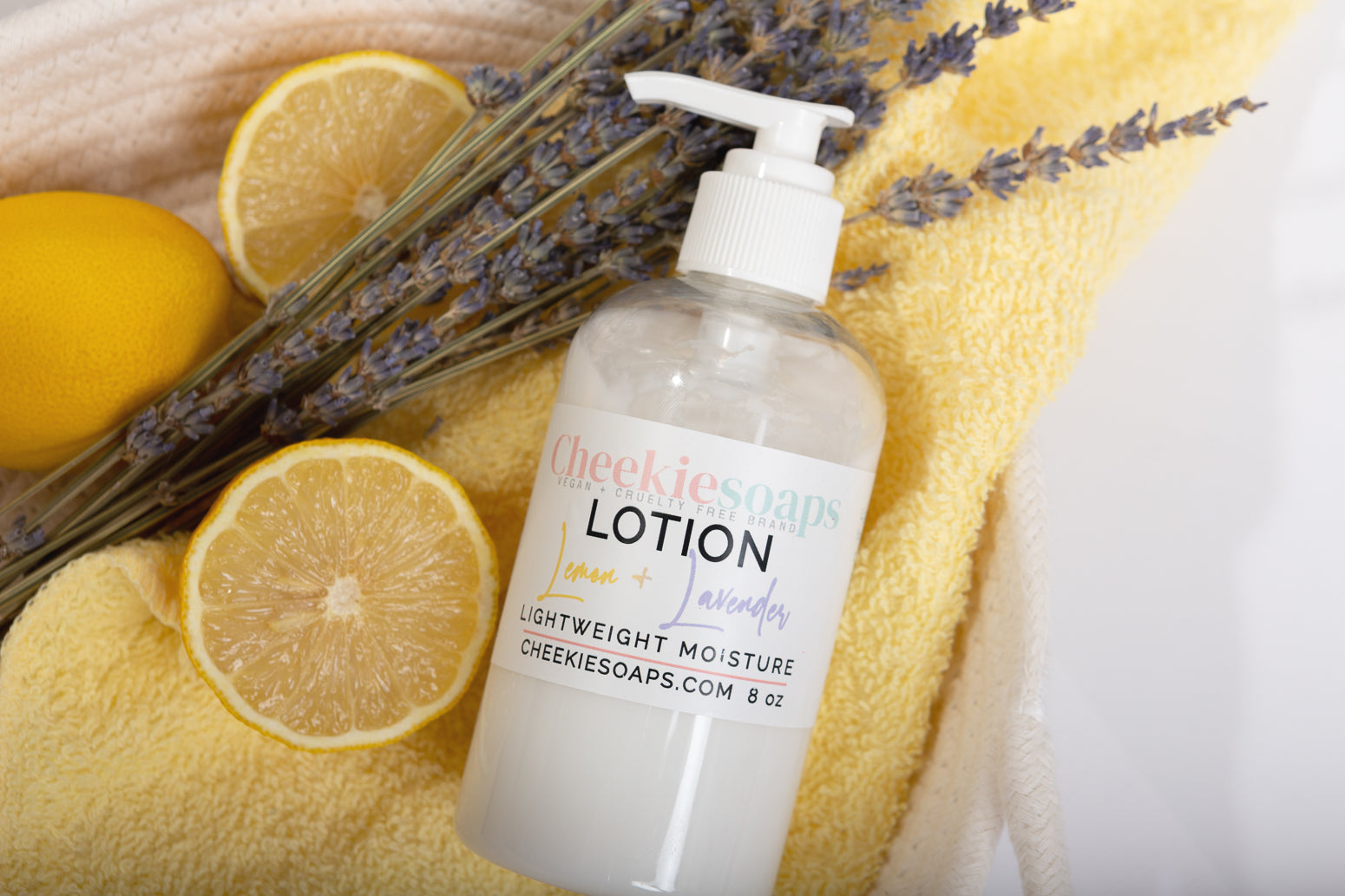 Lemon + Lavender Lotion 8 oz | Cheekiesoaps